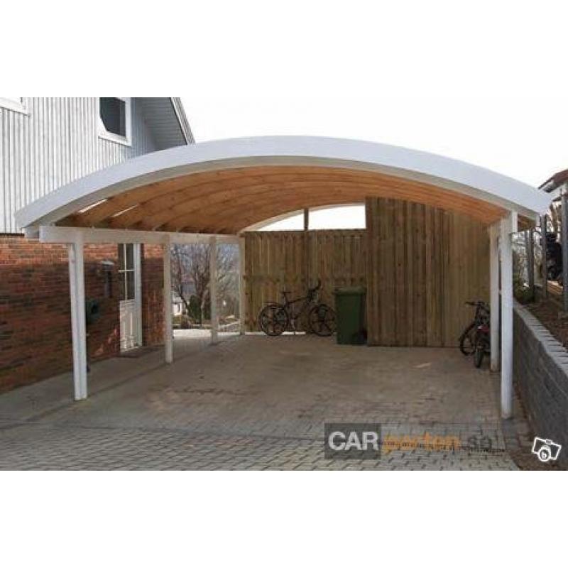 Dubbel carport med ovalt tak