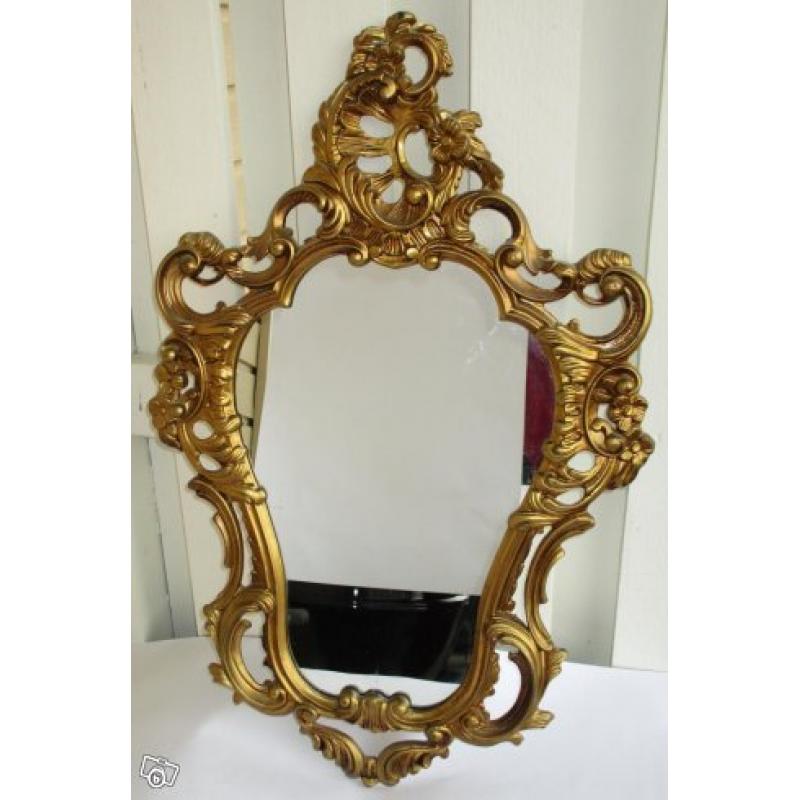 Rokoko byrå med marmorskiva , Guld speglar